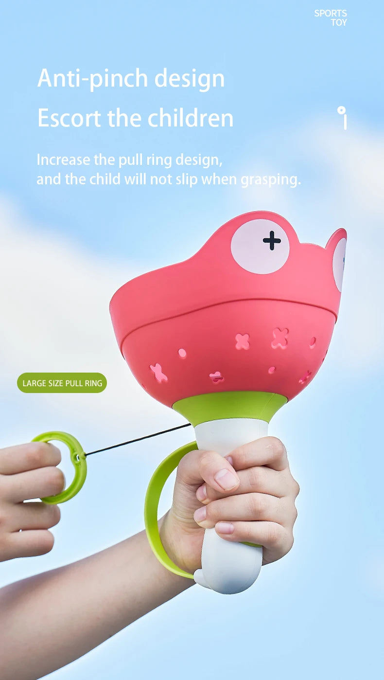 Pull String Flying Saucer Disc Launcher Kids Flying Toys