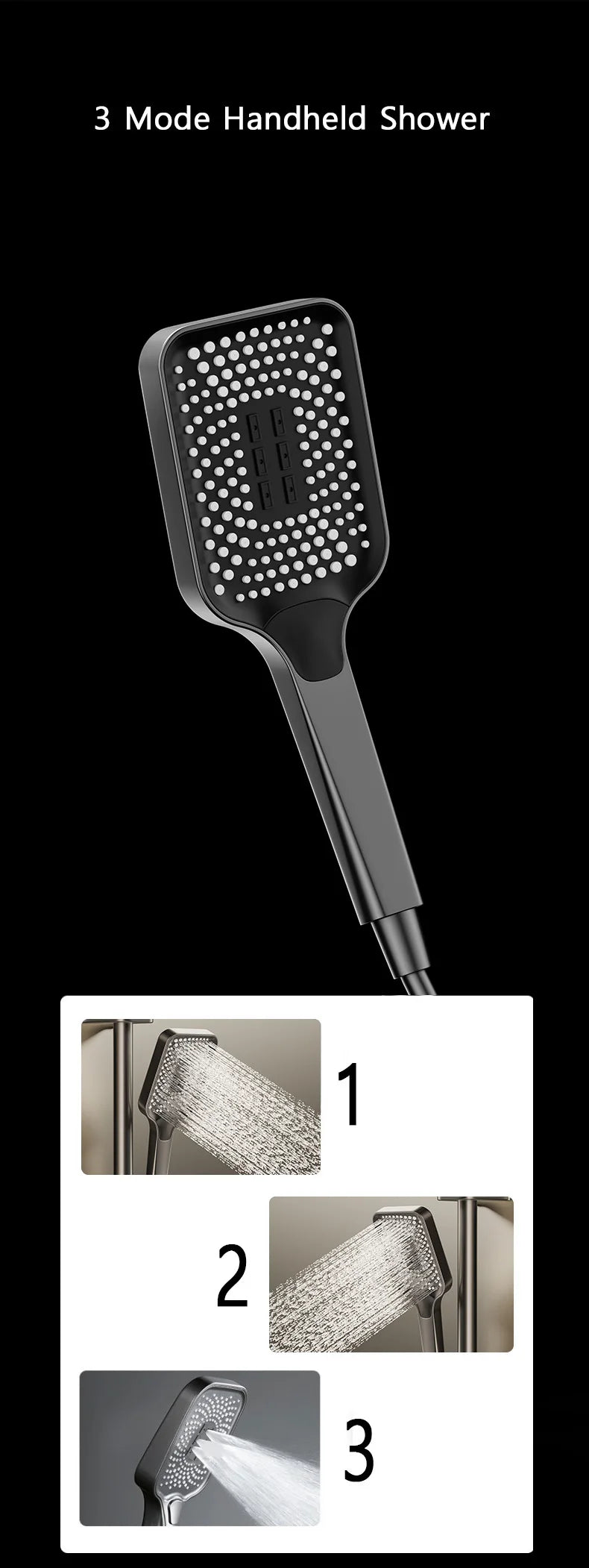 Bathroom Shower Full Set Black, White, and Gray Shower System Set