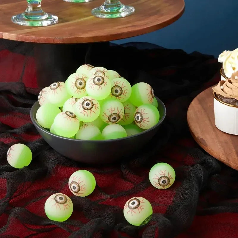 5/50PCS Luminous Bouncing Ball Halloween Glow in The Dark Toys Rubber Fake Eyeball