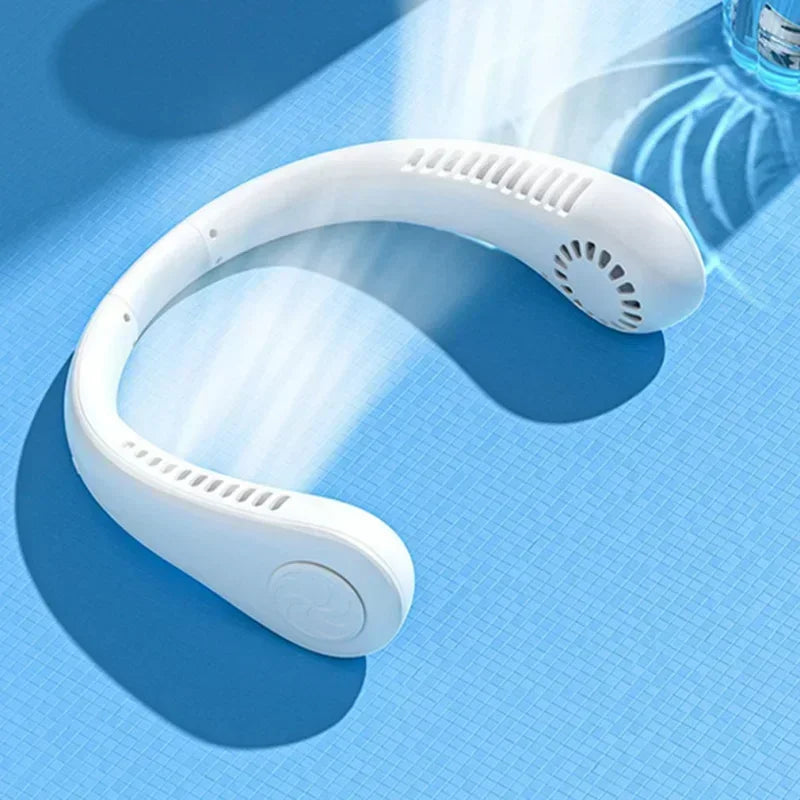 Portable Mini Neck Hanging Fan USB Rechargeable Wearable for Outdoor