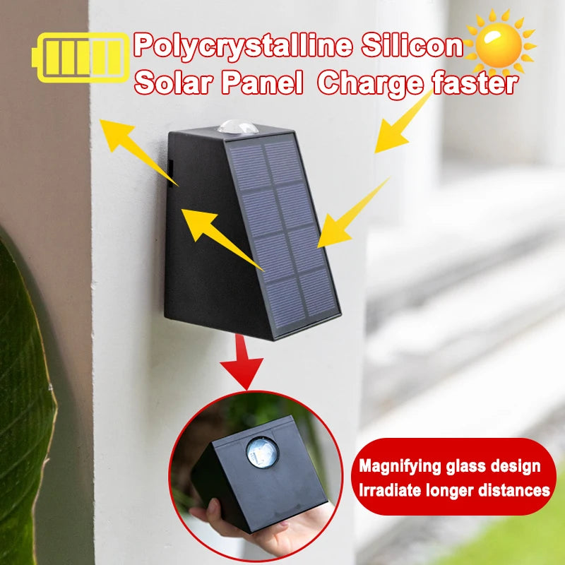 LED Outdoor Wall Solar Lights Waterproof Garden Wall Decoration For Patio Stair Corridor