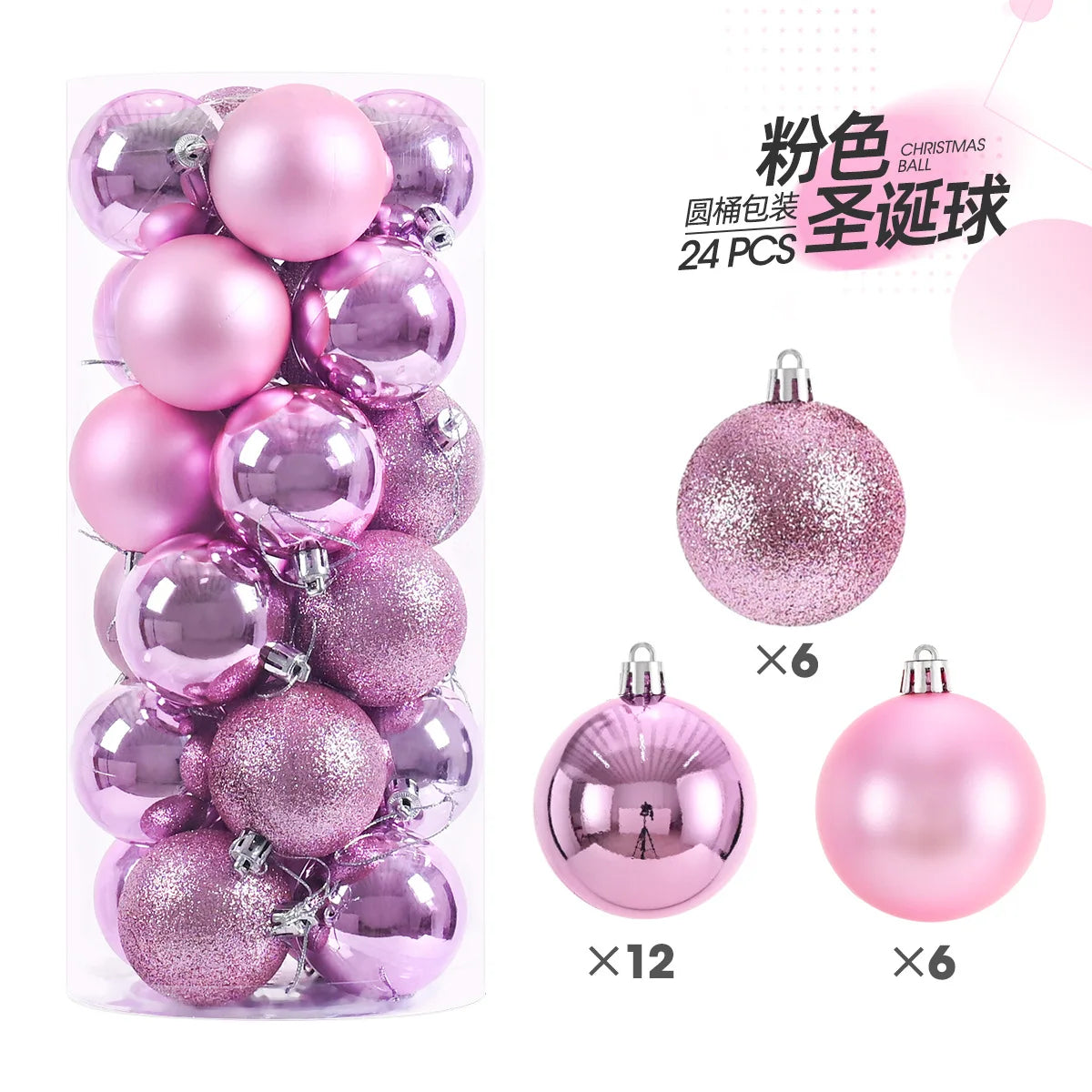 24pcs 3cm Christmas Balls Ornaments Tree Pendants