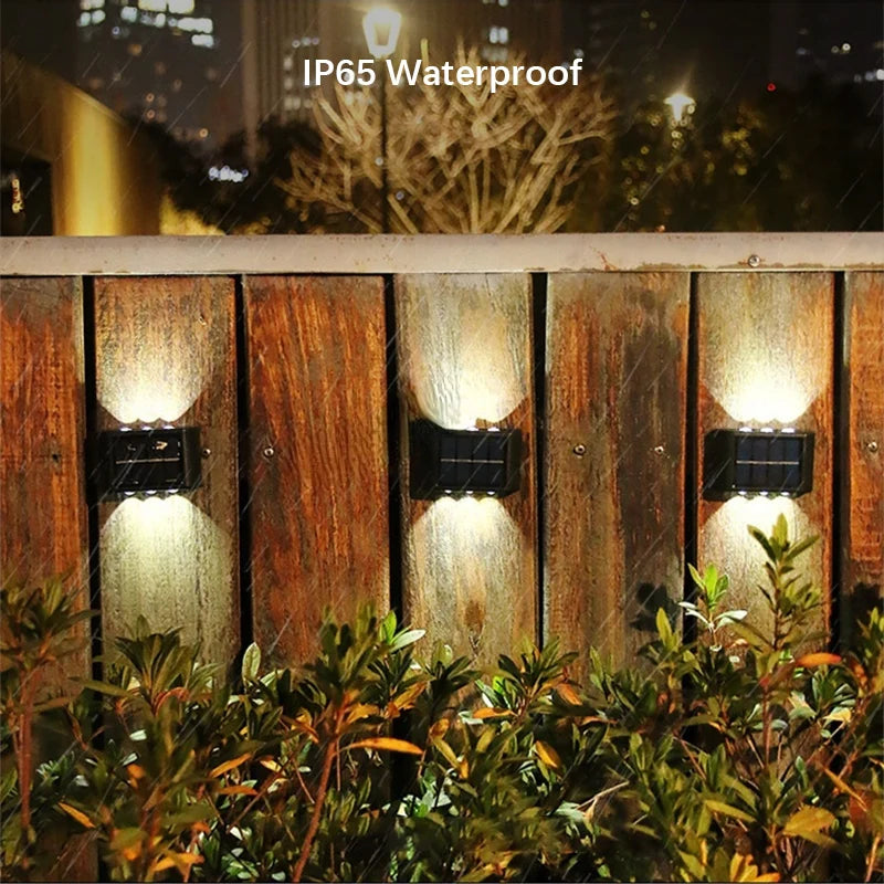 6 LED Outdoor Solar Wall Lights