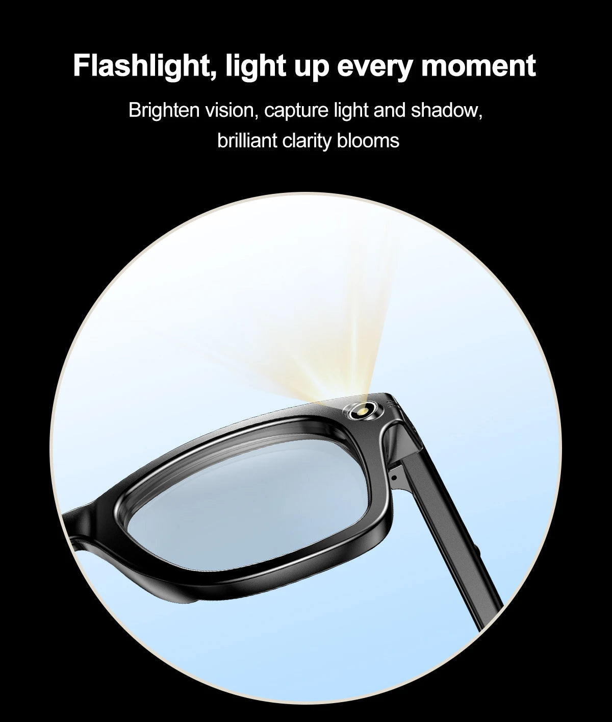 AI Camera Smart Glasses IP65 Waterproof Bluetooth for Call and Music Use ChatGPT