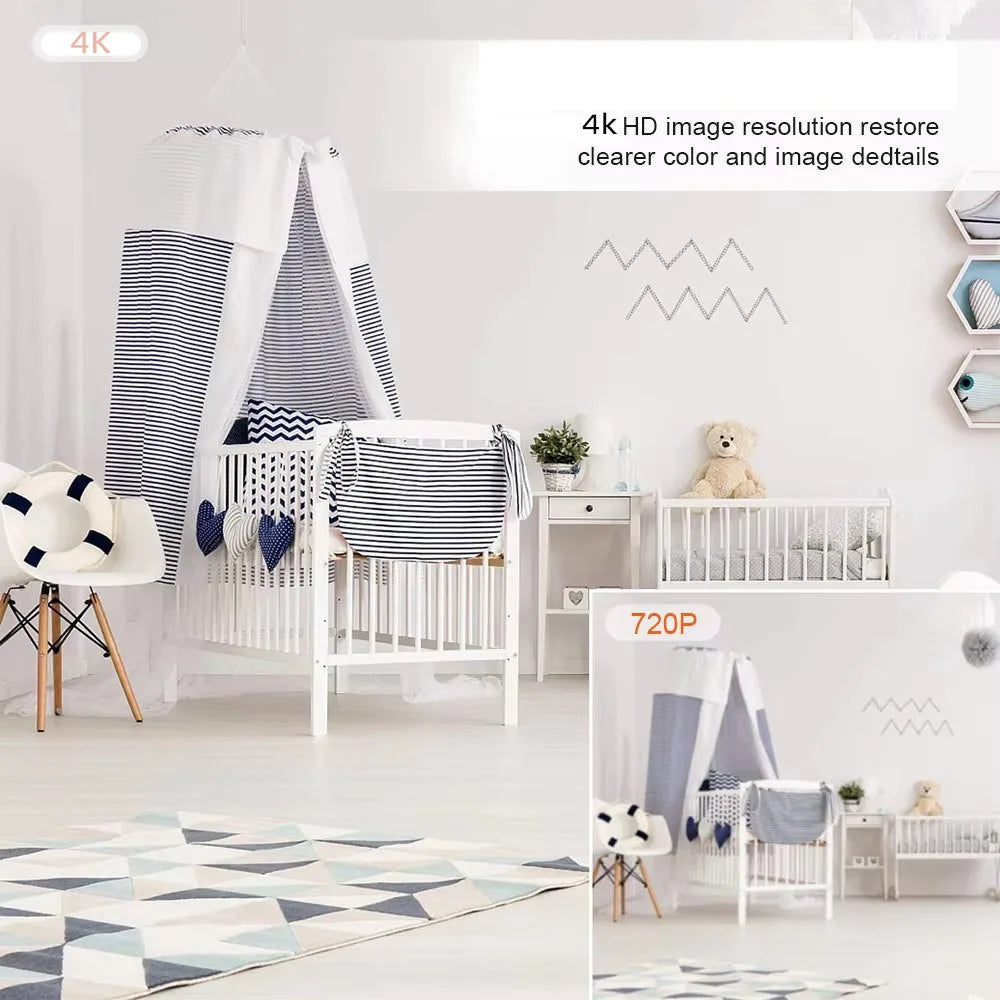 4K HD mini WiFi camera, supports remote viewing, motion detection camera