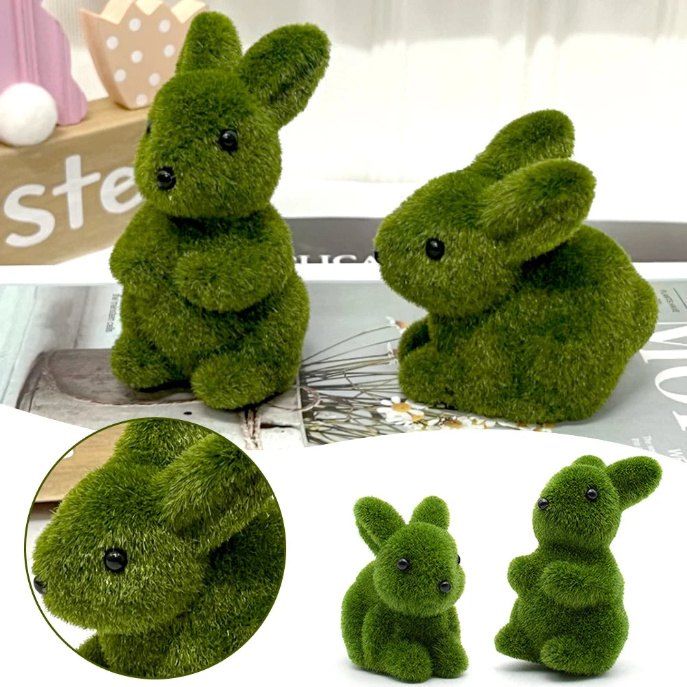 1 Set Simulation Flocking Rabbit Ornament Garden Courtyard Decoration