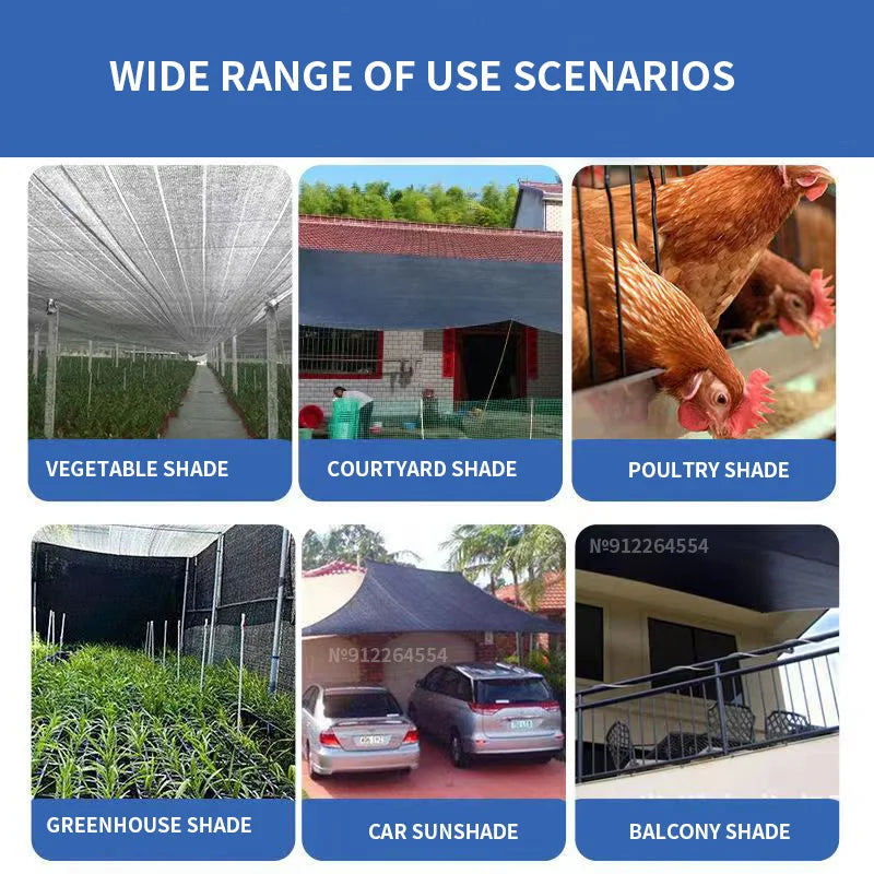 12PIN Sunshade Net Shading 70~80% Greenhouse Cover Mesh Fence Screen