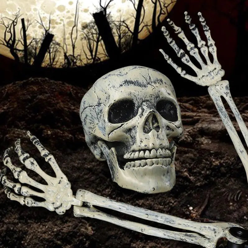 Halloween Home Decor Skeleton Head Outdoor Scary Props Realistic Skull Prank