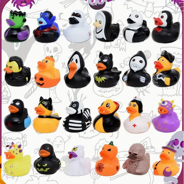 6/12/24pcs Halloween Rubber Ducks, Halloween Role Pack of Rubber Duck Toys for Kids