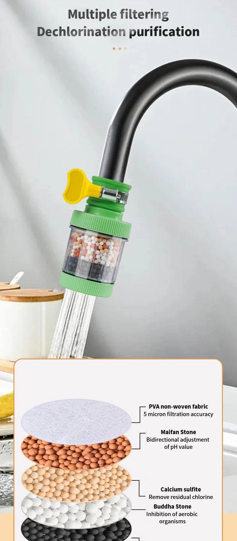 Water Faucet Filter Household Kitchen Home Mini Tap Water Clean Purifier