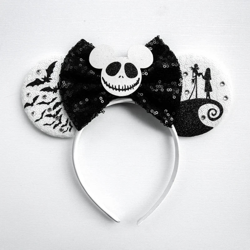 Newest Minnie Ears Headband Halloween Festival Party Sequins Bow Hair Accessories
