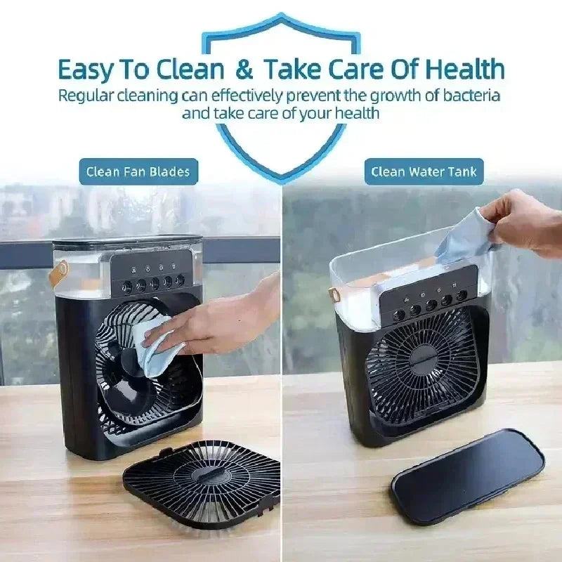 New 3 In 1 AIr Conditioner Household Mini Air Cooler LED Night Light Portable humidifier