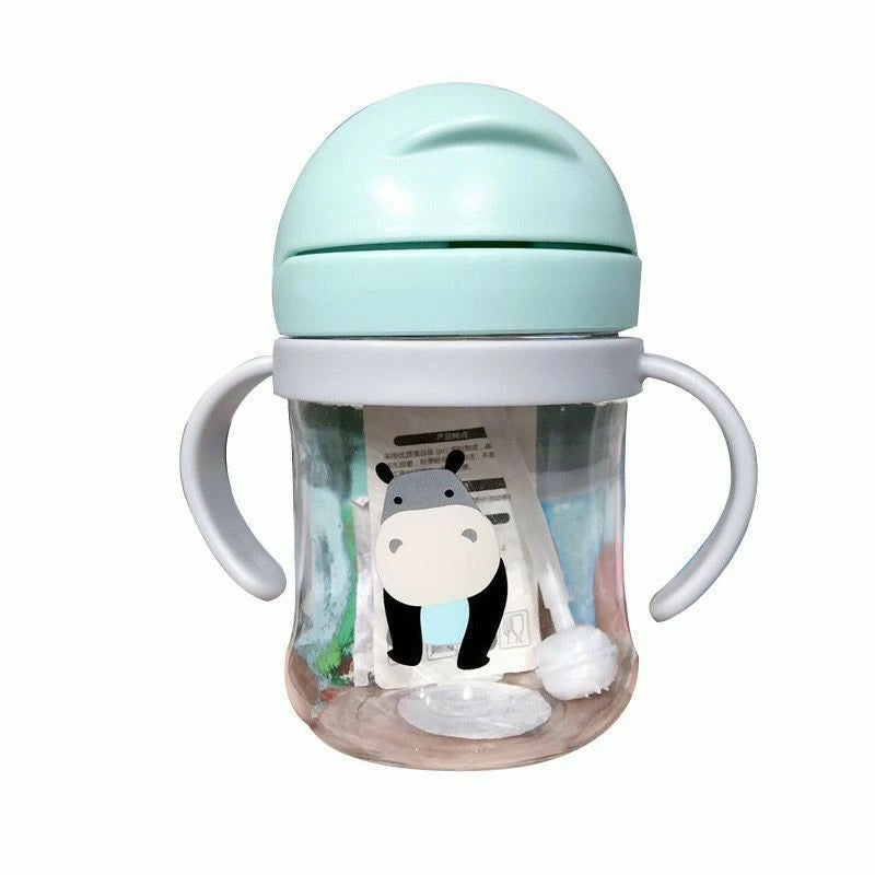 250ml Baby Feeding Cup with Straw Children Learn Feeding Bottle Kids Training Cup