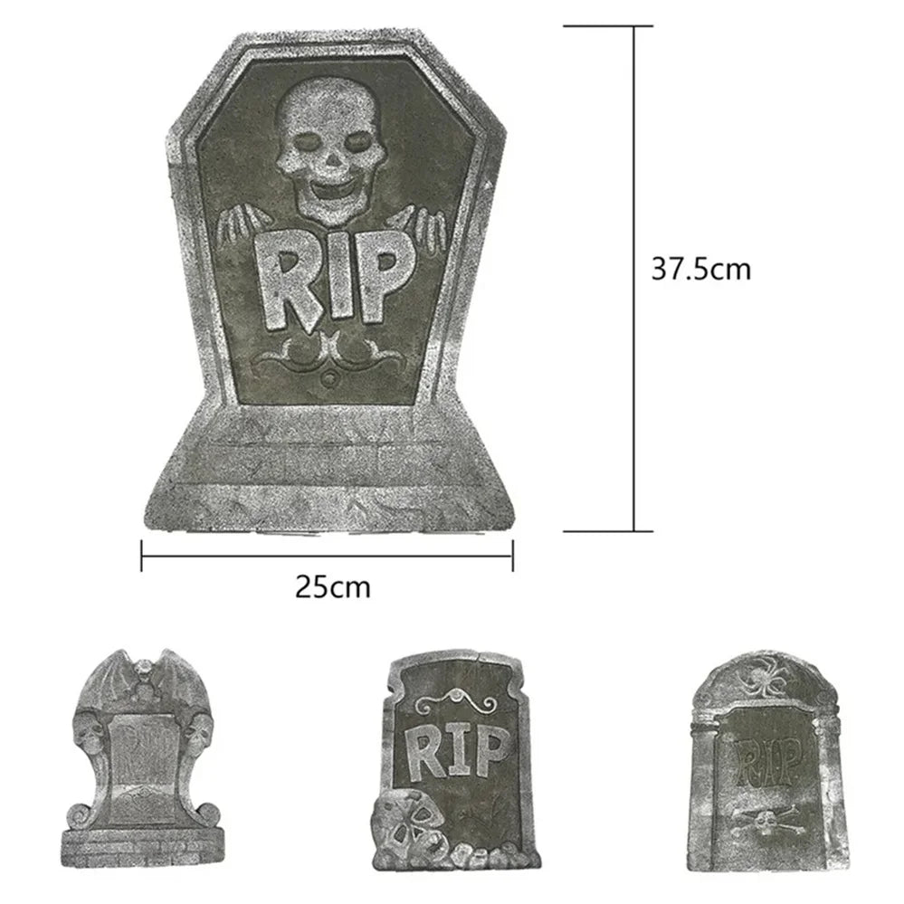 1 pcs Halloween Foam Tombstones Outdoor Home Decoration Bats Skeleton Gravestone