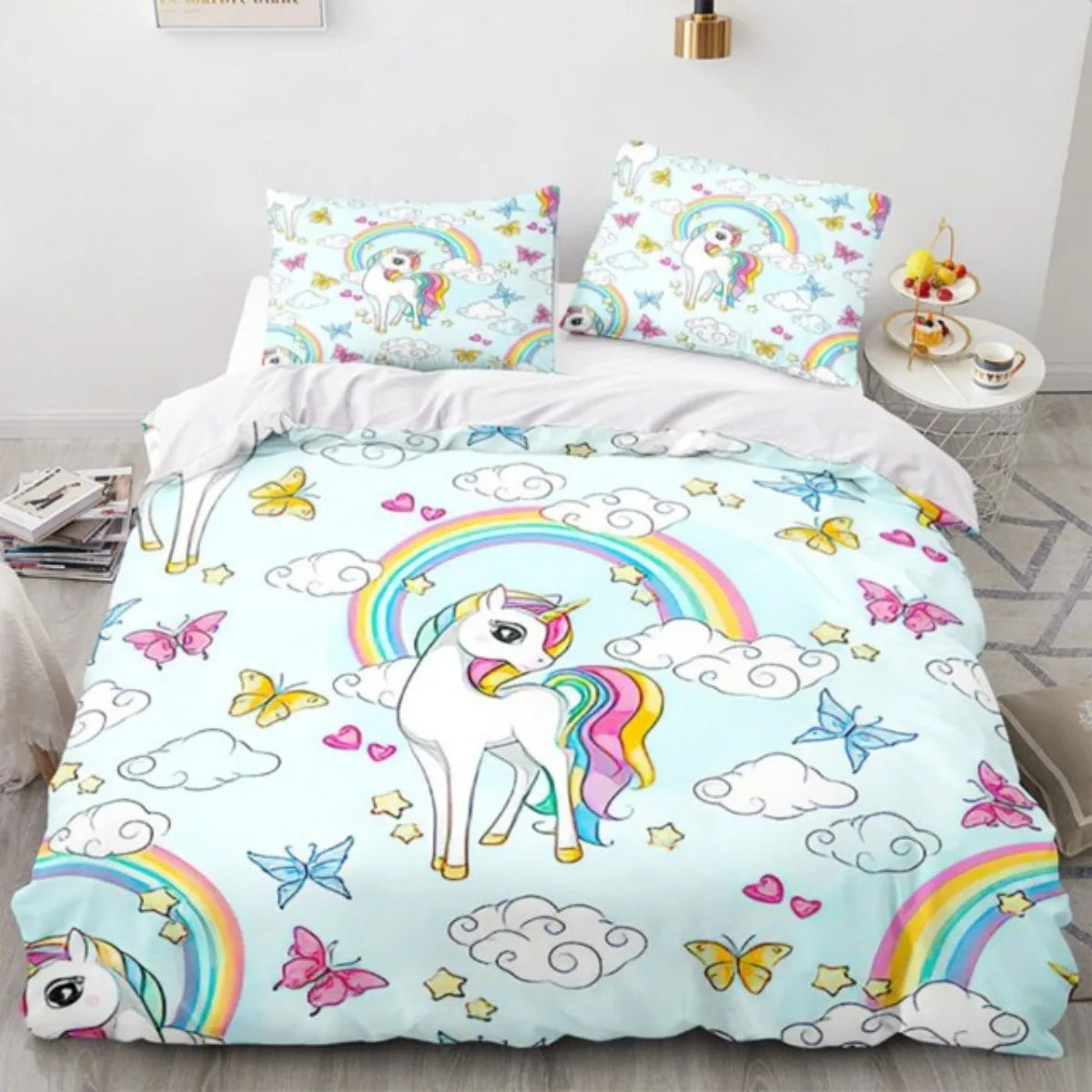 Rainbow Unicorn Bedding Set 3D Digital Printing