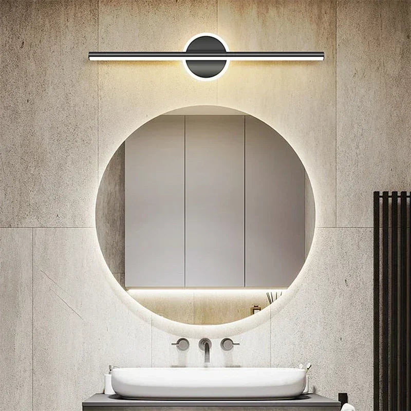 Modern LED Wall Lamp 40/60cm Mirror Black Gold Long Strip Fixture Led Lighting Lamps