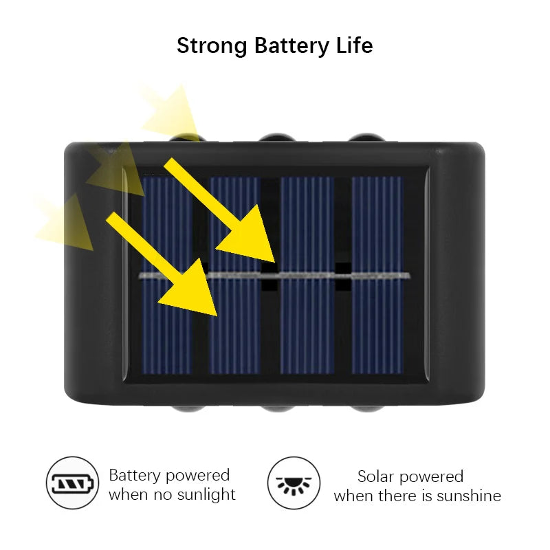6 LED Outdoor Solar Wall Lights