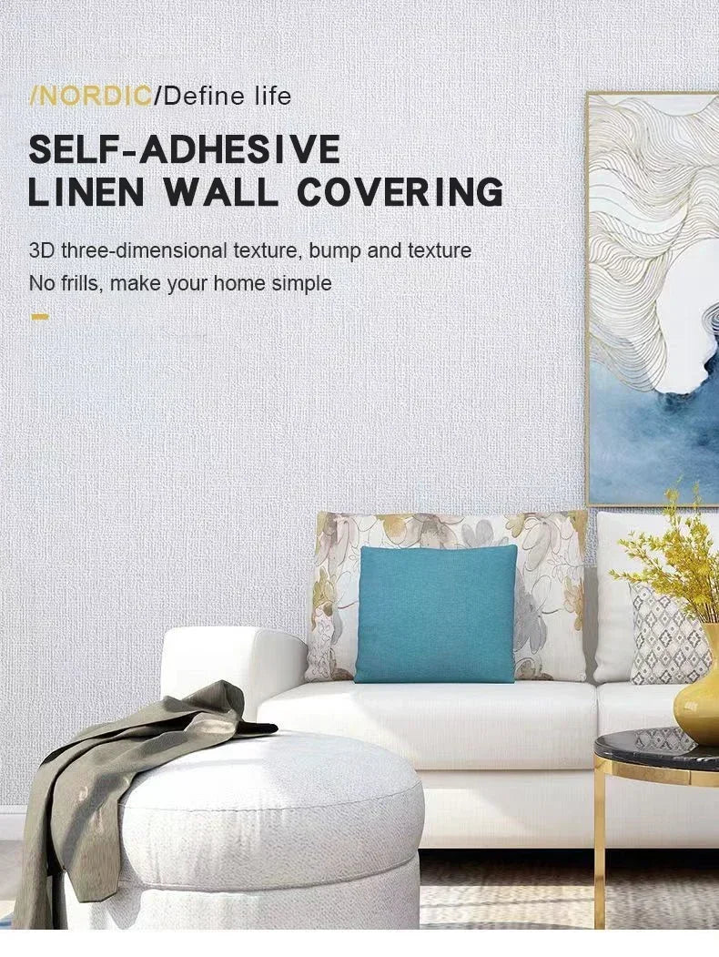3D Self-Adhesive Linen Wallpaper