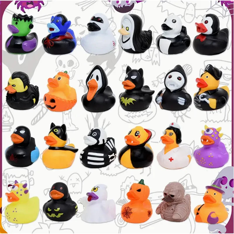 6/12/24pcs Halloween Rubber Ducks, Halloween Role Pack of Rubber Duck Toys for Kids