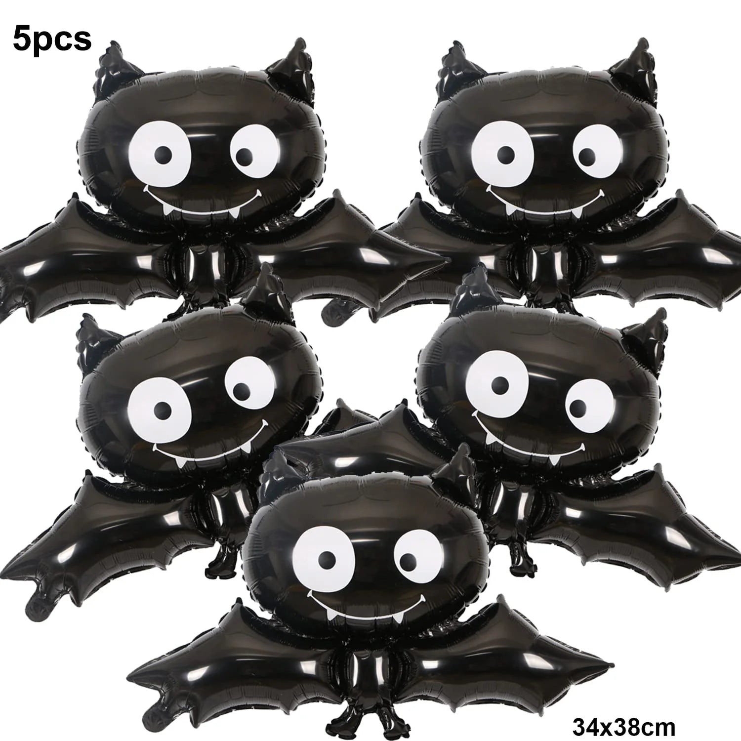 5 PCS Halloween Foil Balloons Cute Black Bat Balloon Halloween Party Props