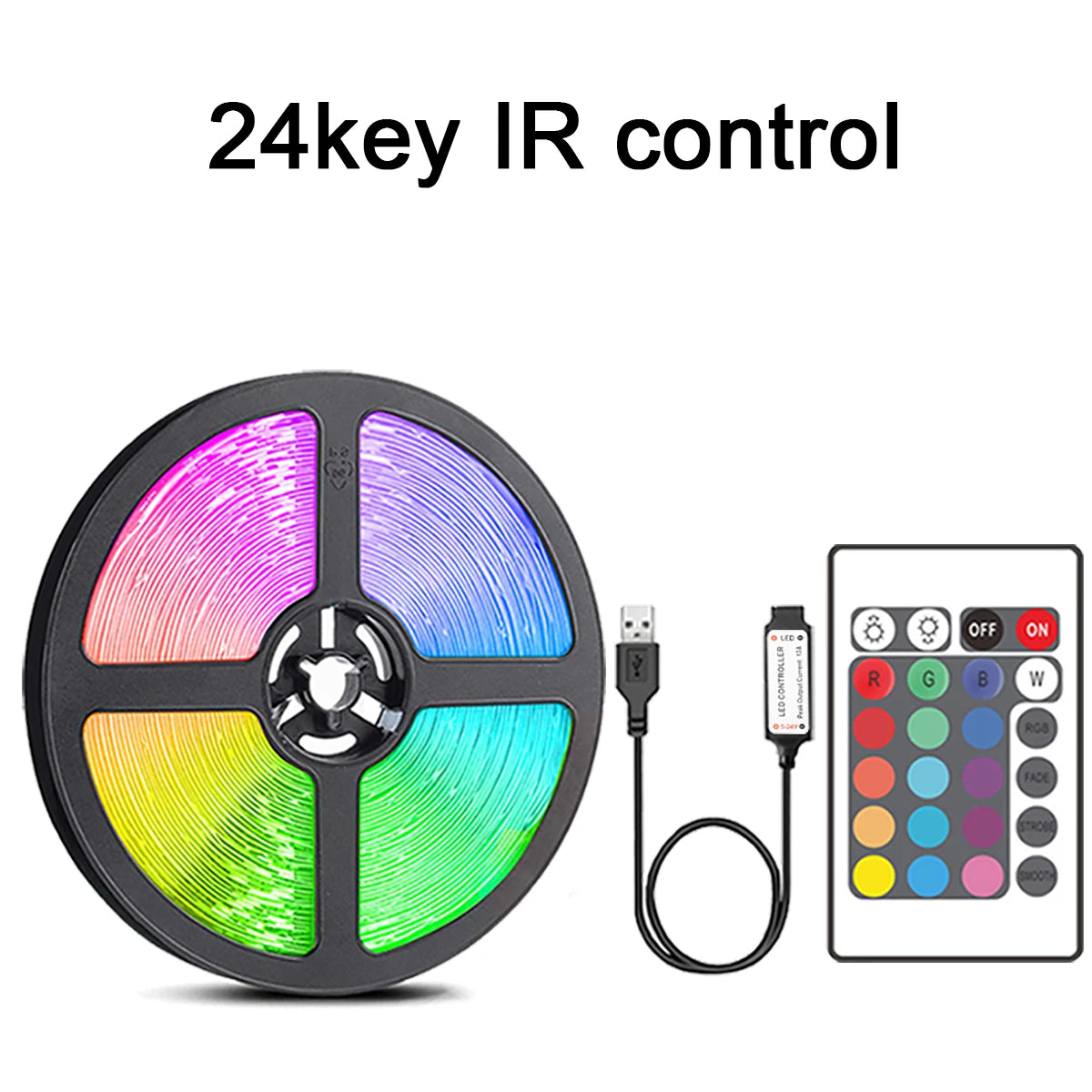 Led Strip Lights with 44 Key Remote Control RGB Tape Led Wall Room for Home