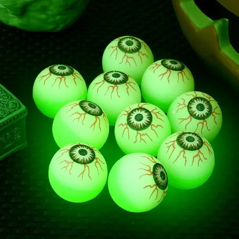 5/50PCS Luminous Bouncing Ball Halloween Glow in The Dark Toys Rubber Fake Eyeball