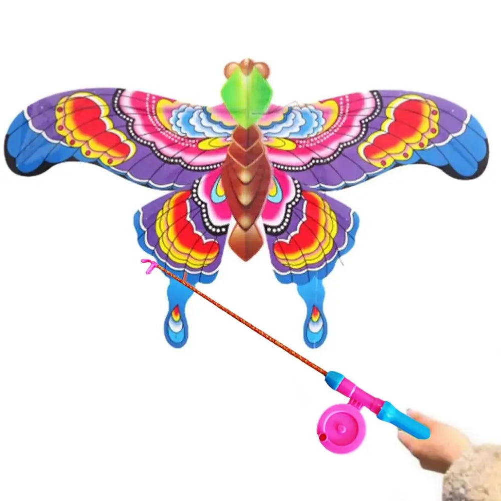 Outdoor Toys Kite Hand Brake Fishing Rod Butterflies For Kids
