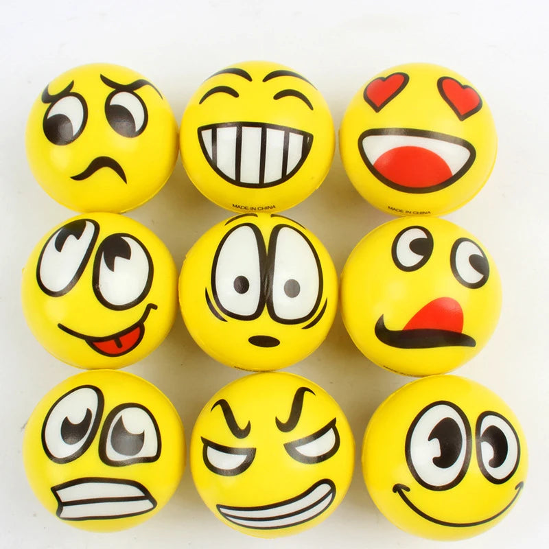 6PCS 6.3cm facial expression foam PU extrusion sports decompression children's toy
