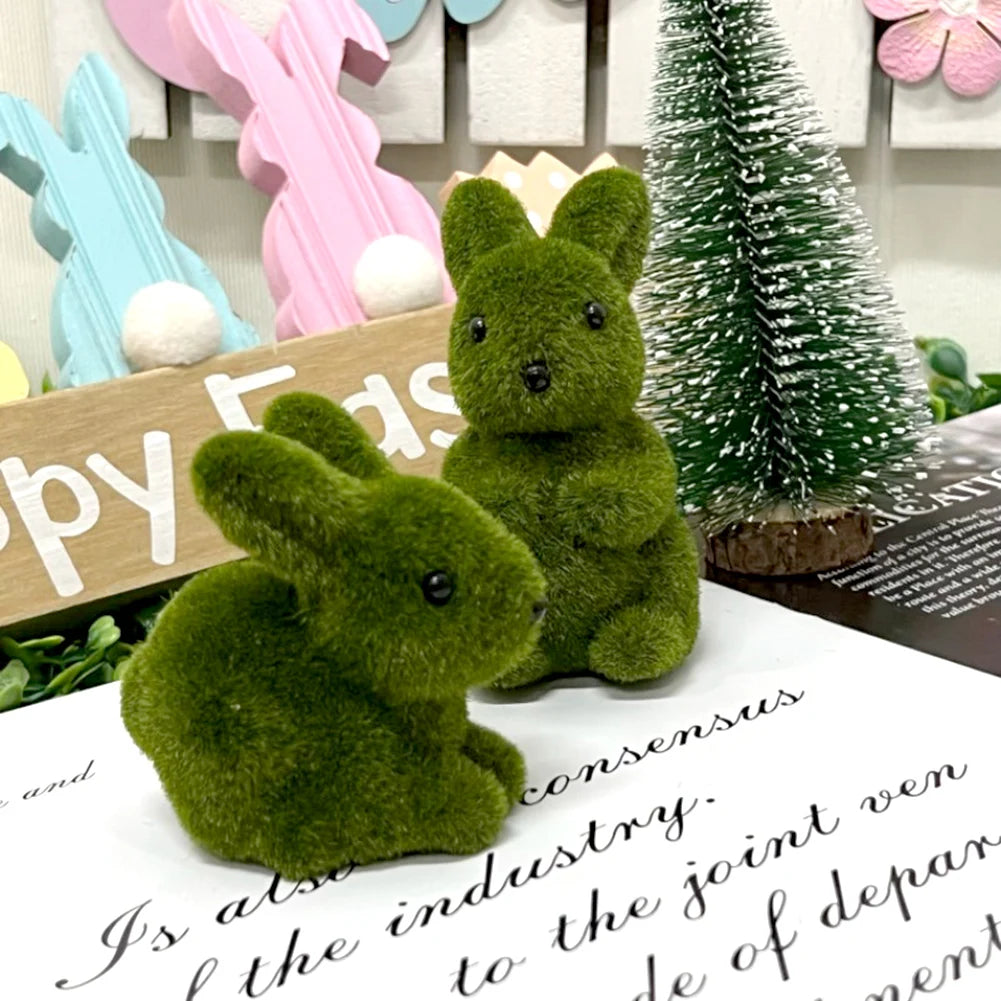 1 Set Simulation Flocking Rabbit Ornament Garden Courtyard Decoration