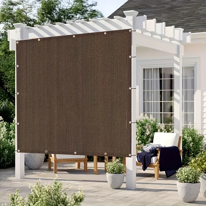 Durable Brown UV Protection Canopy - Outdoor Sun Shade Net - Travel, Picnics, and Pools
