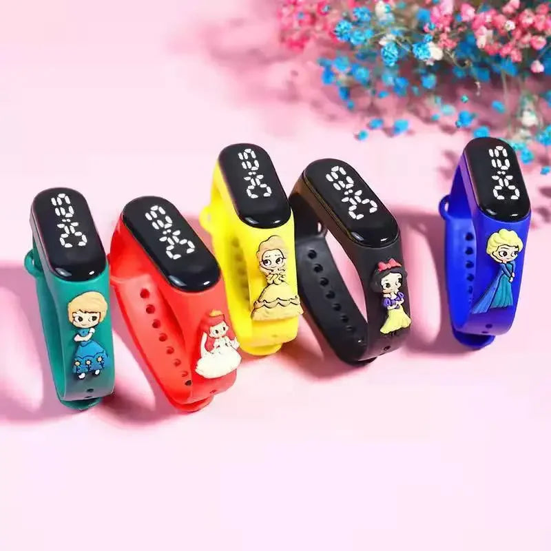 Disney Stitch Spider Man Cartoon Waterproof Watches For Kids LED Electronic Sport Watch