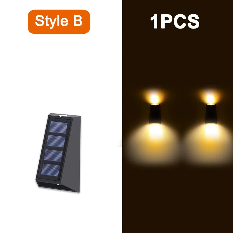 LED Outdoor Wall Solar Lights Waterproof Garden Wall Decoration For Patio Stair Corridor