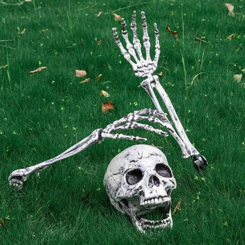Halloween Home Decor Skeleton Head Outdoor Scary Props Realistic Skull Prank