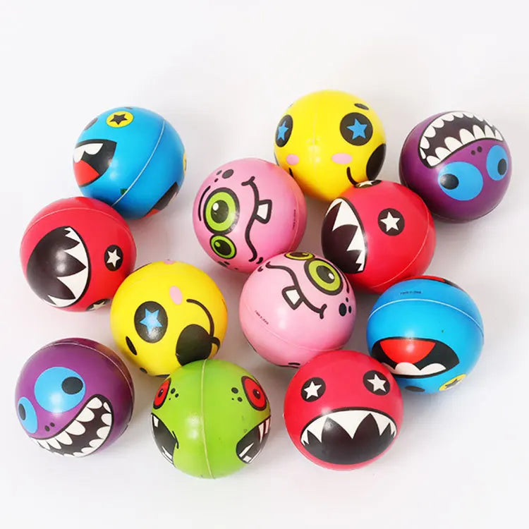 6PCS 6.3cm facial expression foam PU extrusion sports decompression children's toy
