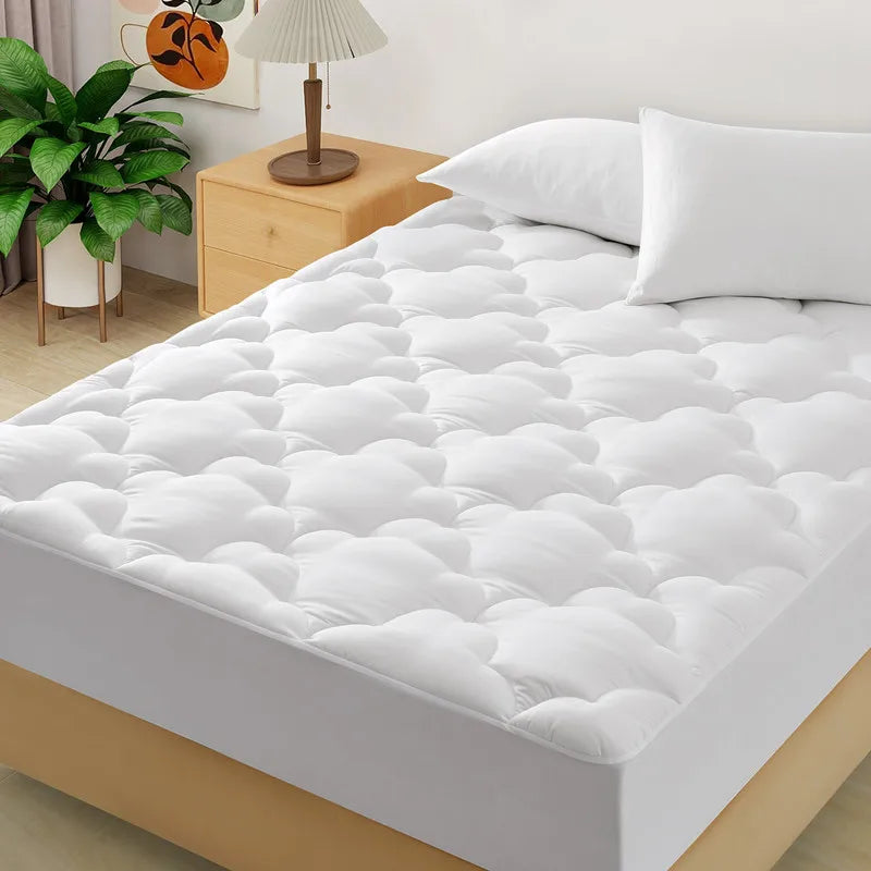 Mattress Pad Pillow Top Quilted Fitted Mattress Cover Mattress Protector Stretches Up 8-21
