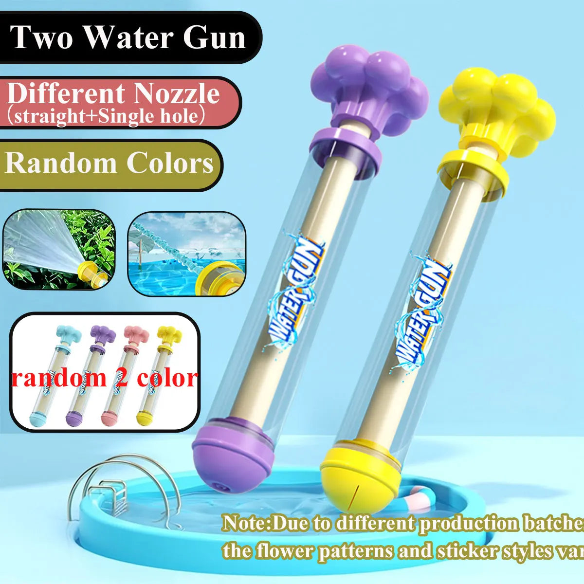 Water Guns for Kids Squirt 3 Types of Nozzles Water Blaster Pistol