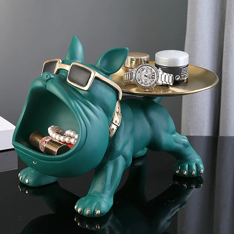 Home Decor Bulldog Figurine Dog Statue Storage Box Animal Ornament Art Sculpture