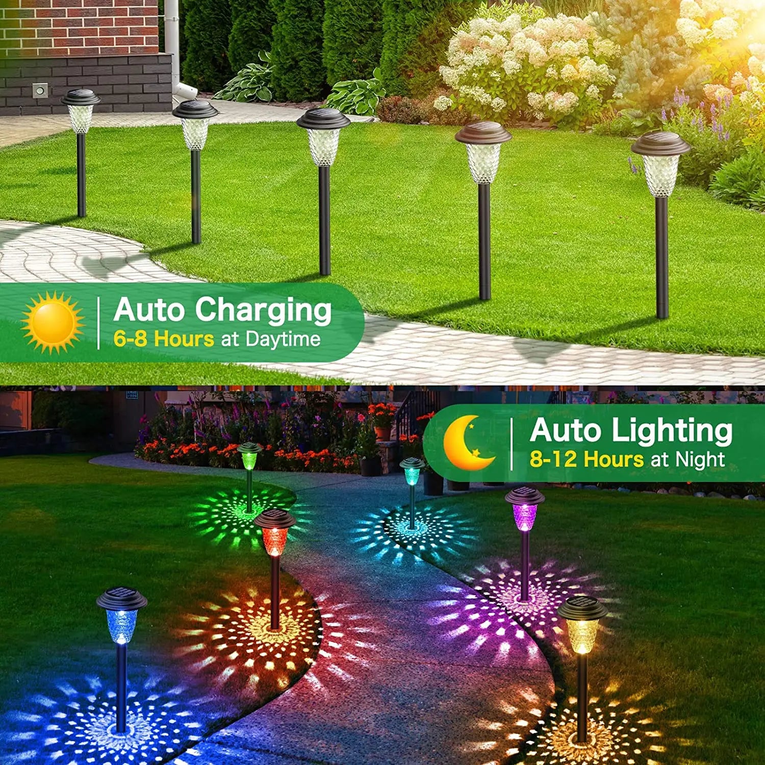 Solar RGB Color Changing Pathway Lights