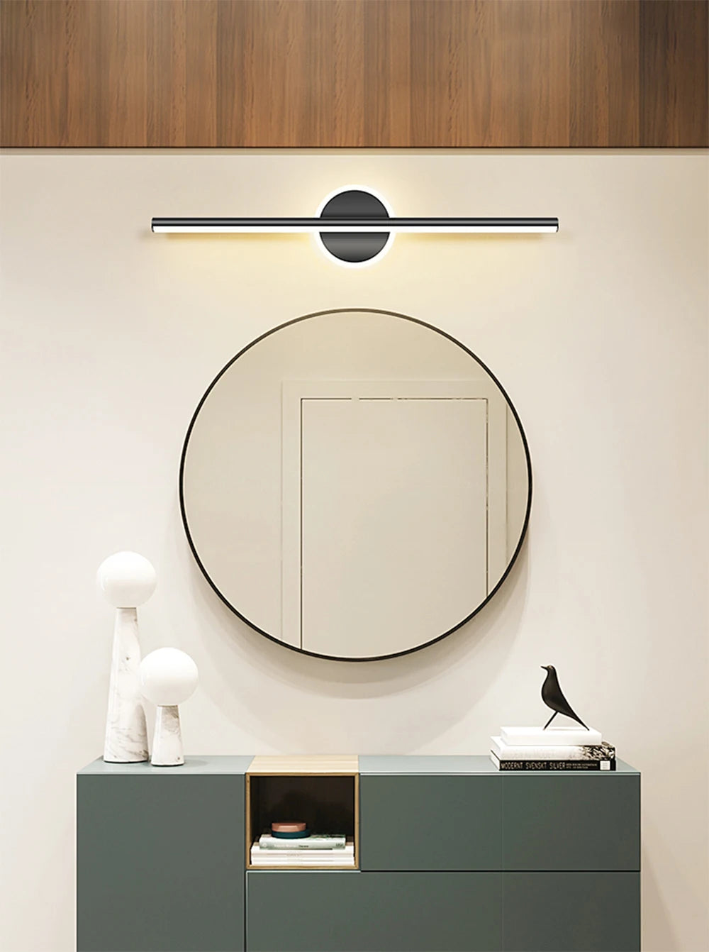 Modern LED Wall Lamp 40/60cm Mirror Black Gold Long Strip Fixture Led Lighting Lamps