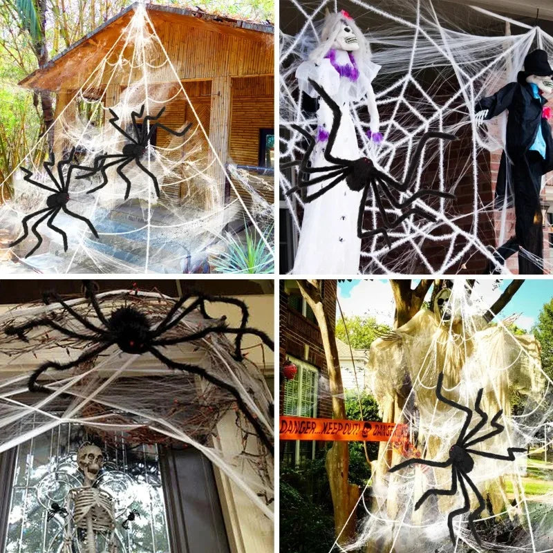 Horror Halloween Giant Black Spider Decoration Haunted House Party Props