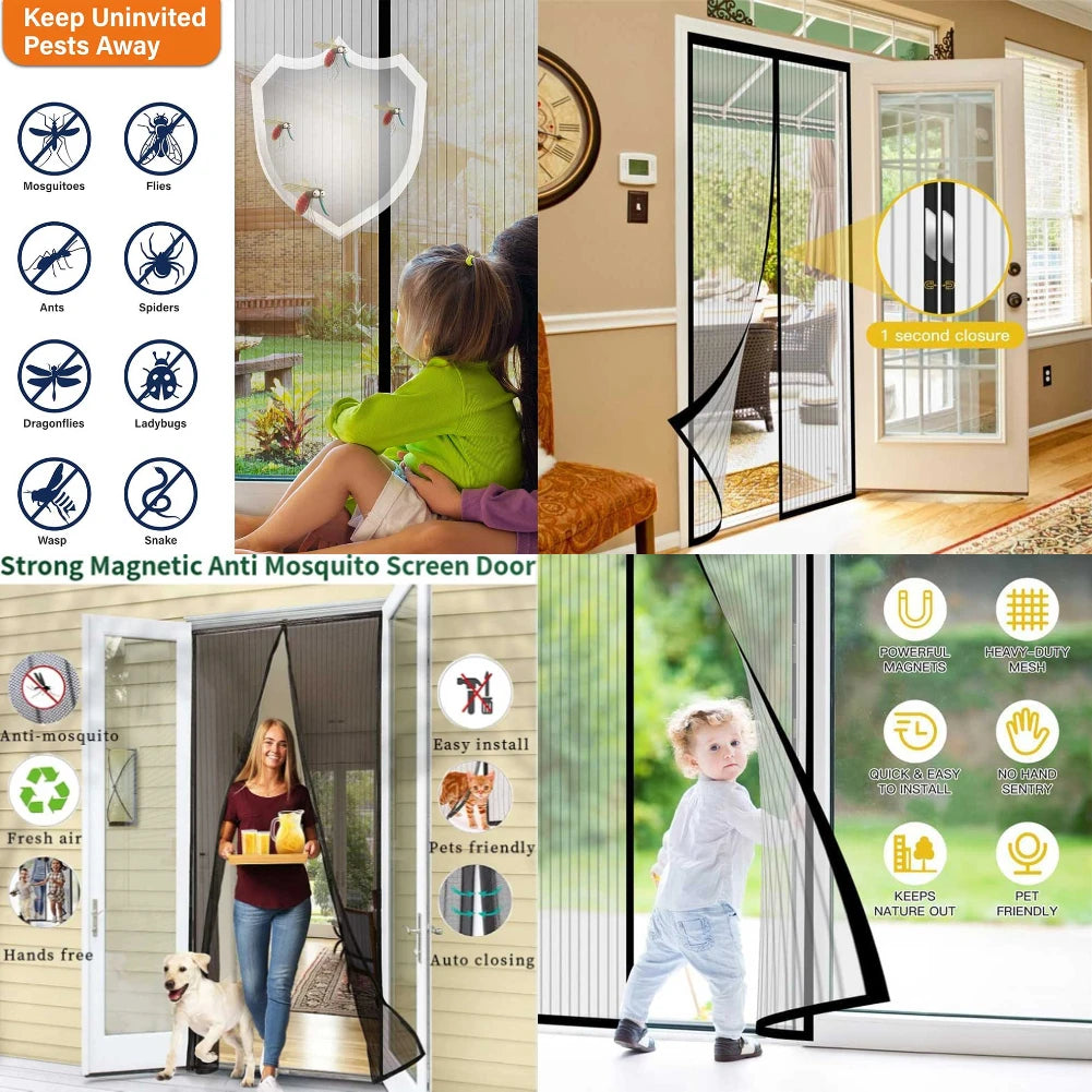 No Punching Magnetic Anti Insects Automatic Ventilation Screen Door Curtain