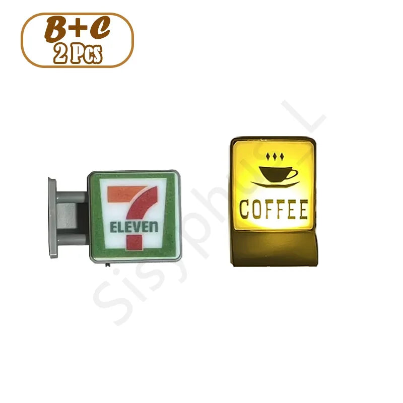 6 Styles 711 Store Light Sign Coffee Shop Magnetic Refrigerator Stickers
