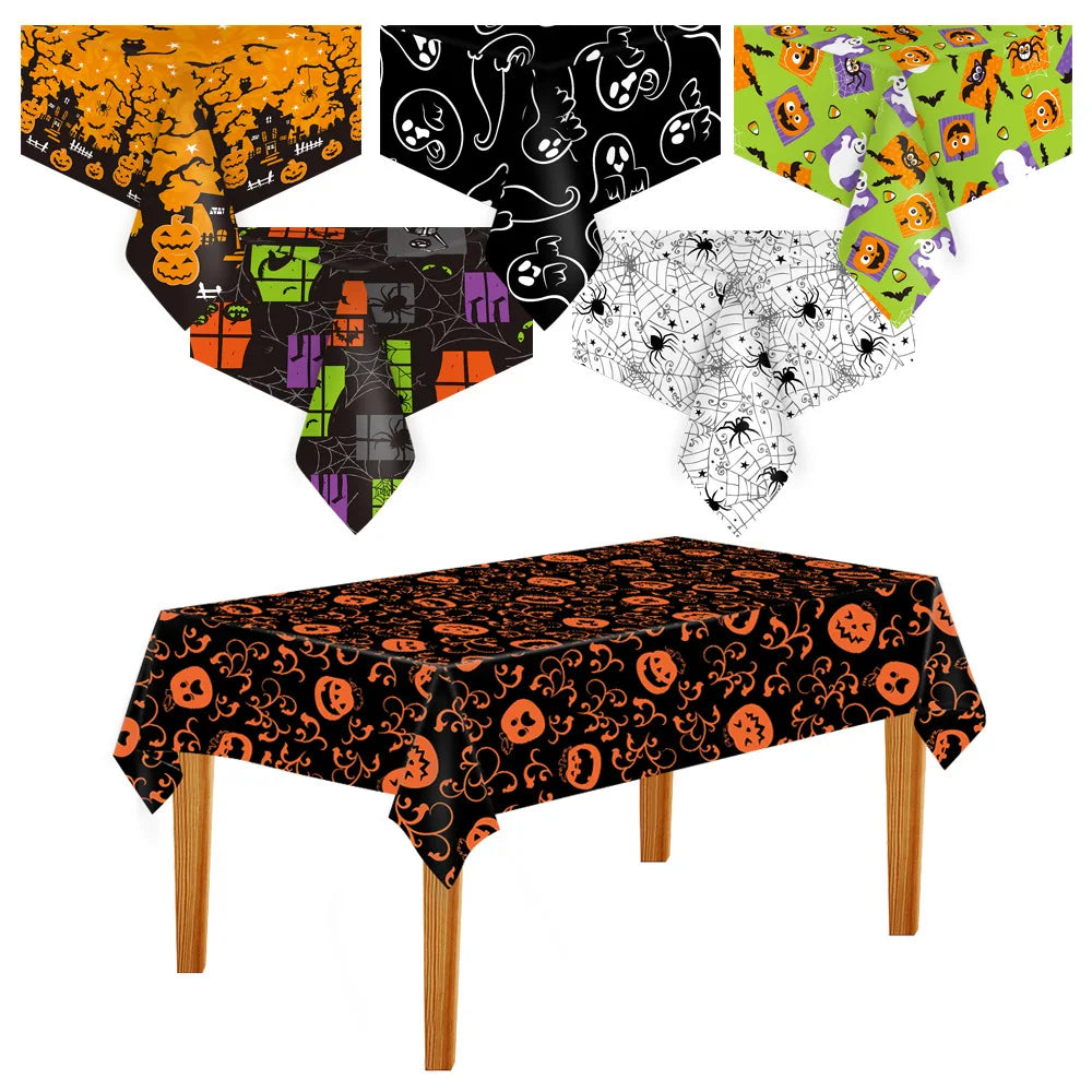 Halloween Decoration Tablecloth Pumpkin Spider Web Table Cover Table Decoration
