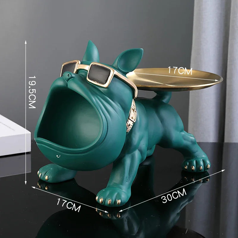 Home Decor Bulldog Figurine Dog Statue Storage Box Animal Ornament Art Sculpture
