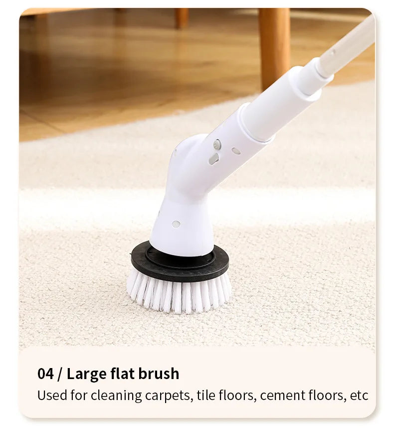 6 in 1 Powerful Electric Cleaning Brush Wireless Spin Scrubber Brush