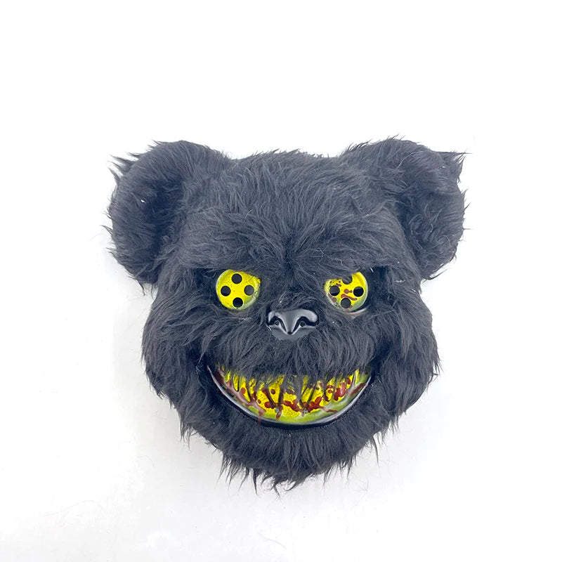 LED Cosplay Glowing Bloody Bear Mask Halloween Plush Rabbit Mask Neon Headgear