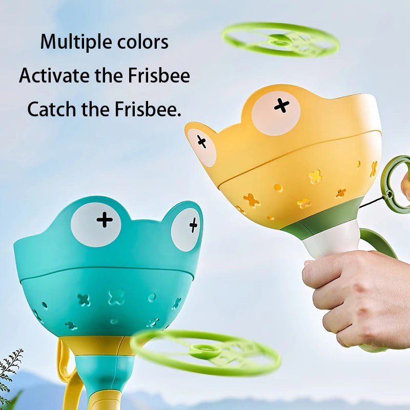 Pull String Flying Saucer Disc Launcher Kids Flying Toys
