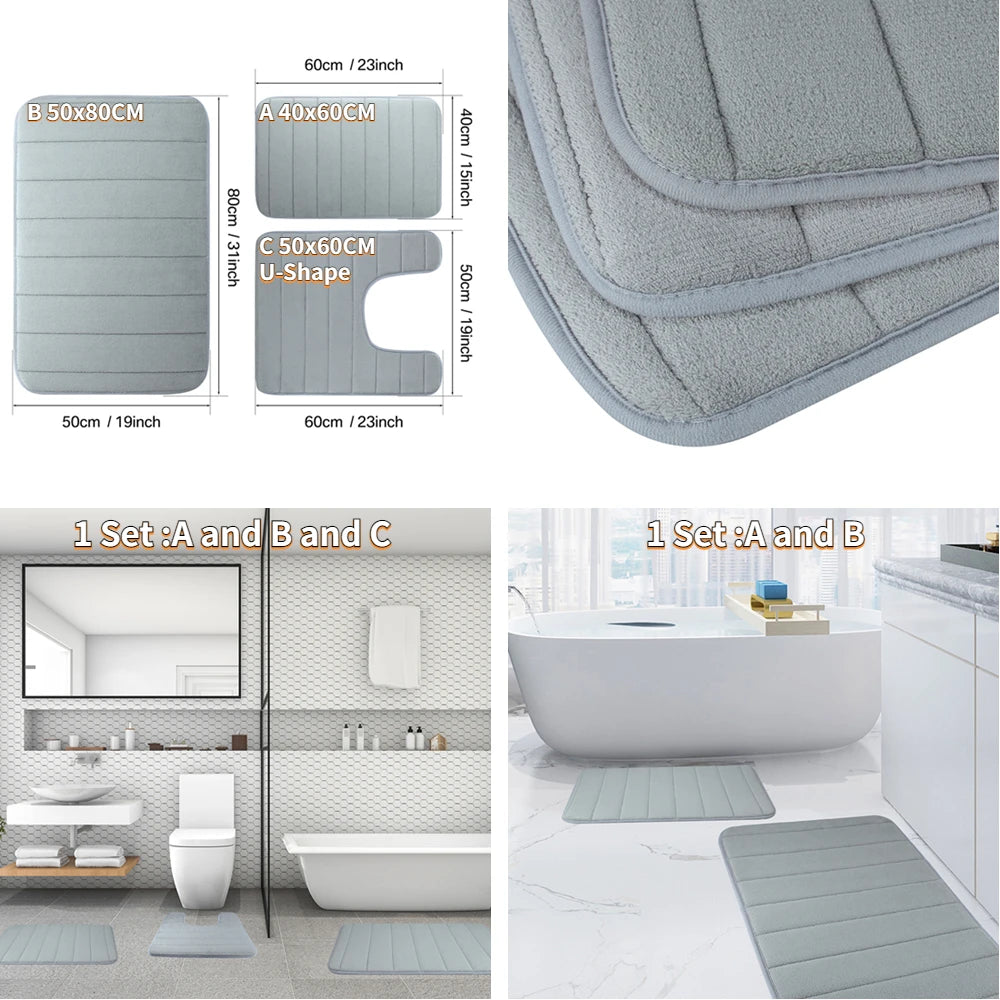 Super Absorbent Memory Foam Bath Mat