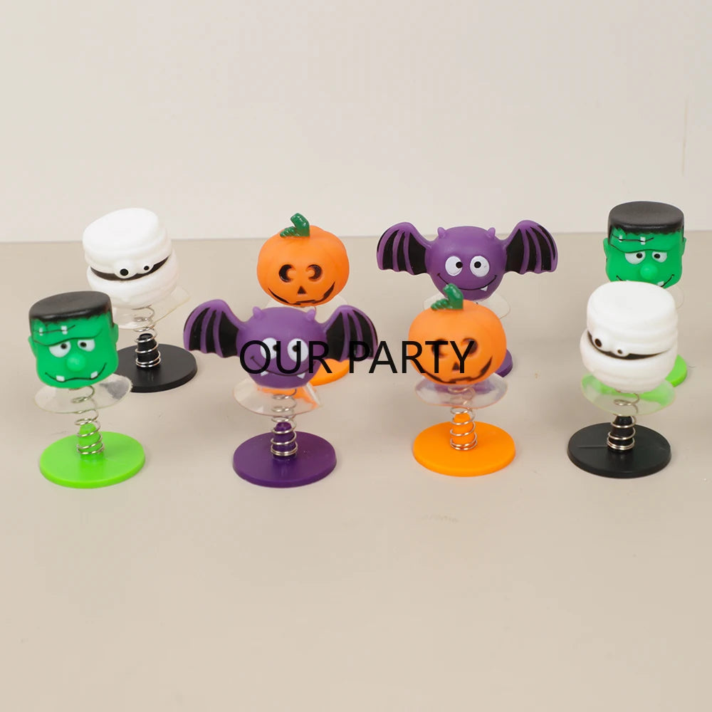 8 Pcs Cartoon Jumping Dolls Toys for Kids Halloween Theme Party Favors Treasure Box