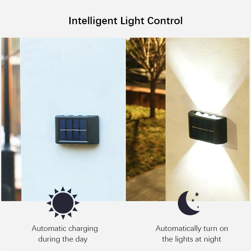 6 LED Outdoor Solar Wall Lights